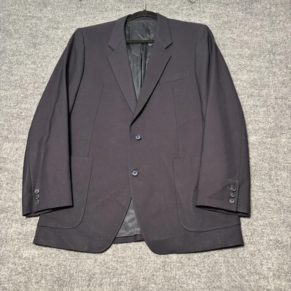 Jean-Paul Germain Sport‎ Coat Mens 42R Black Two Button Solid Made In France
